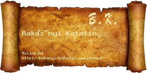 Bakányi Katalin névjegykártya